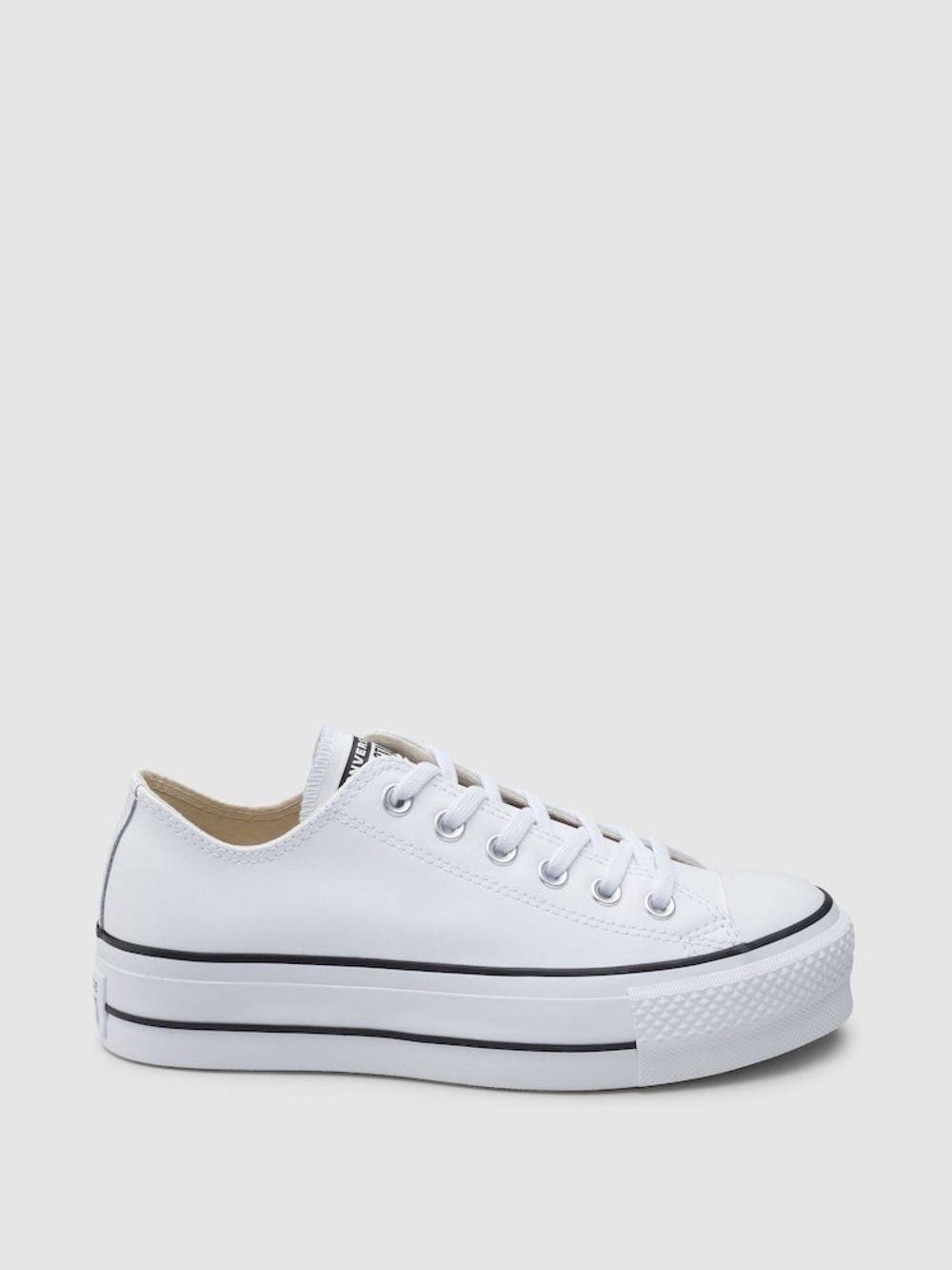 Classic White Low-Top Platform Sneakers
